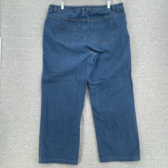 Women Within Jeans Womens 18W Plus Blue Denim Straight Leg 5 Pocket Cotton - Picture 3 of 12